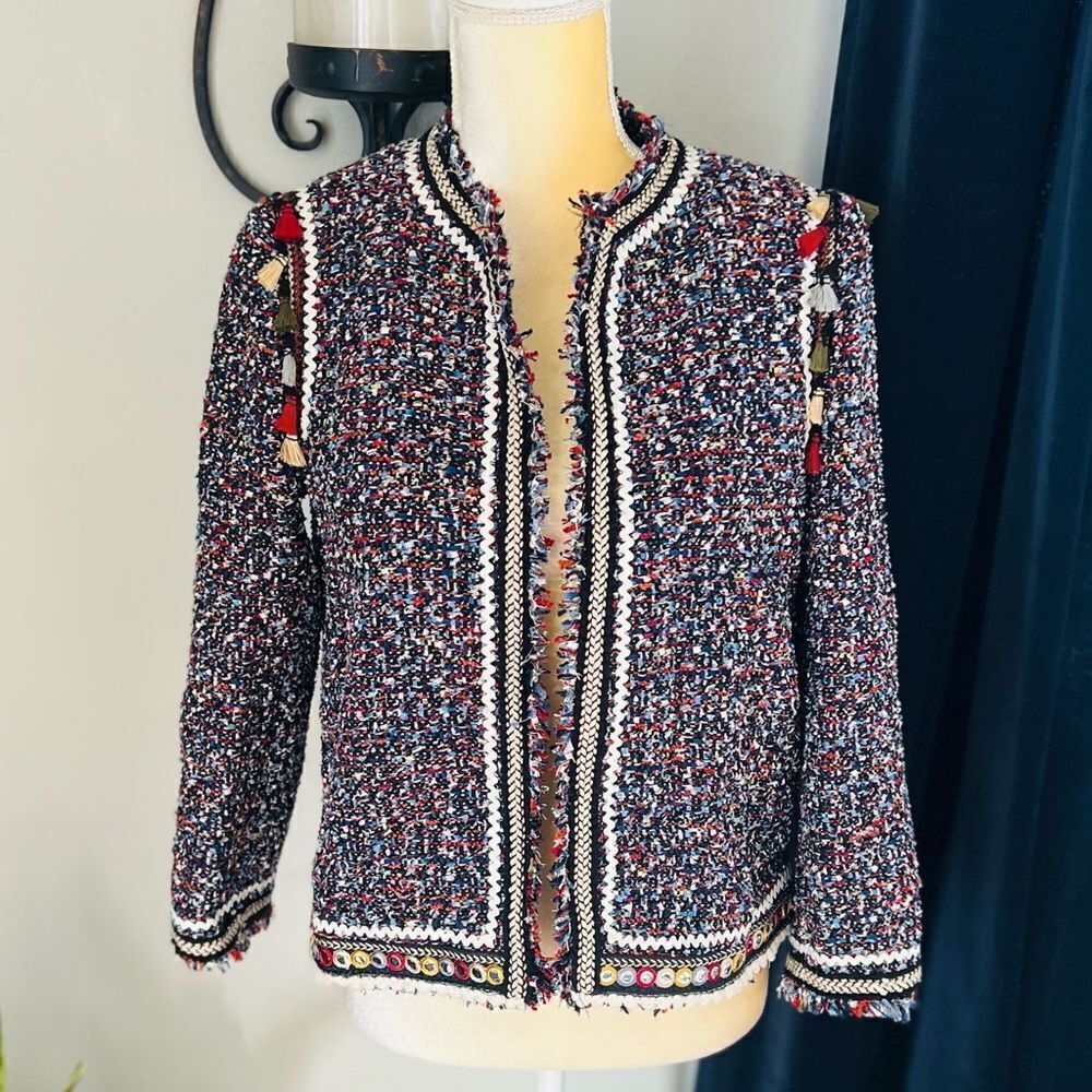 Zara Multicolor Tweed Blazer